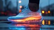 high-performance race running shoe, designed to epitomize lightness and speed, generated with AI