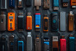 Collection of USB Flash Drives on Textured Background, Data Storage Diversity