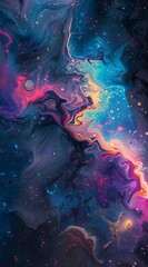 Wall Mural - Liquid paint 3d trippy pastel colors, outer space, generated with AI