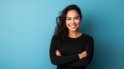 Canvas Print - Smiling Woman With Crossed Arms