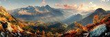 Fototapeta Natura - Panorama mountain autumn landscape
