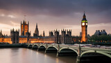 Fototapeta Big Ben - London city skyline with big ben and houses of parliament cityscape in uk