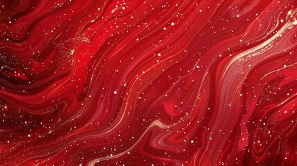 Wall Mural - Festive red background with marbled texture, elegant Christmas design illustration