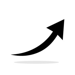 Wall Mural - arrow icon. black up arrow isolated on white background.