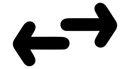 Wall Mural - arrow icon. black right and left arrows isolated on white background.