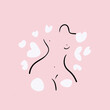 female shape pink icon illustration 