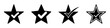 Star icons set. Black star with a checkmark. Best review symbol.