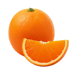 Wall Mural - l ripe juicy orange on isolated background