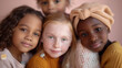 © Bnetto - Cheerful children of different ethnicities in diversity photo shoot on soft color background.