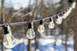 Russia. Ulyanovsk. Light bulbs in the recreation park.