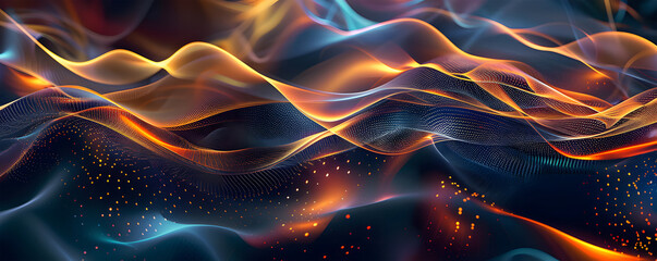Wall Mural - abstract background with glowing lines ai generative