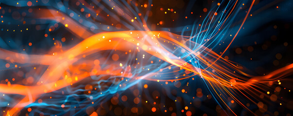 Wall Mural - abstract background with glowing lines ai generative