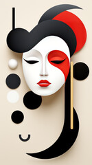 Wall Mural - Abstract Geisha Illustration

