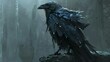 metallic robotic artistic raven