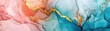 © Elena - abstract marble ink painted background banner in pink and blue