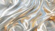 A smooth, glossy texture background in shades of shimmering silver and gold.