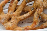 Fototapeta Tulipany - Fougasse bread with olives in Provence, France