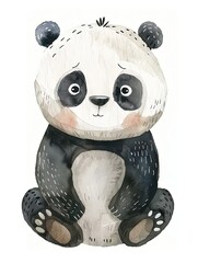 Poster - a watercolor painting of a panda bear