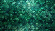 Abstract Triangular Dark Green Mosaic Tile Wallpaper Texture With Geometric Fluted Triangles Background