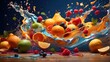 fruits in water, 