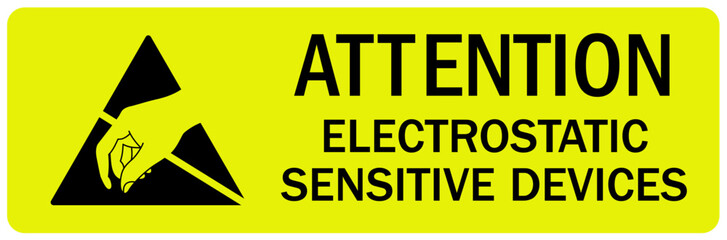 Wall Mural - Anti static sign electrostatic sensitive device