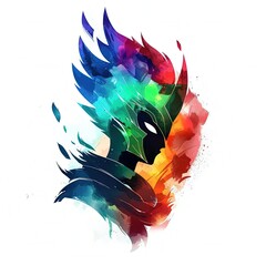 Poster - a colorful mask on a white background