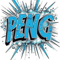 the word peng is surrounded by bubbles and bubbles