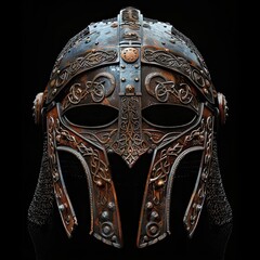 Canvas Print - a close up of a helmet on a black background