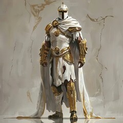 Sticker - a man dressed in a white and gold armor