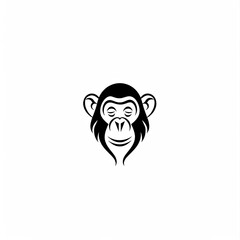 Poster - a monkey's head is shown on a white background