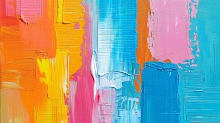 Wall Mural - Abstract rough colorful multicolored art painting texture closeup, with oil brushstroke, pallet knife paint on canvas. Artistic creative background for modern design, wallpaper, poster, banner, cover