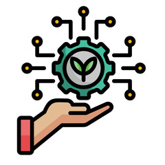 Wall Mural - Green Tech Environment Icon