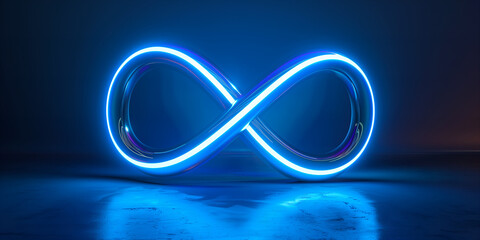 Poster - Infinity symbol neon light on dark background