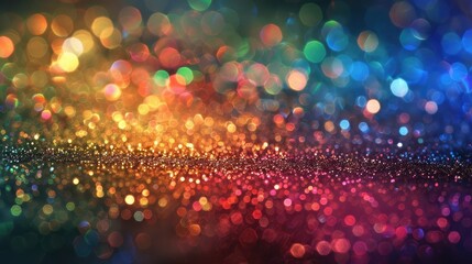 Wall Mural - rainbow of sparkling glittering lights abstract background