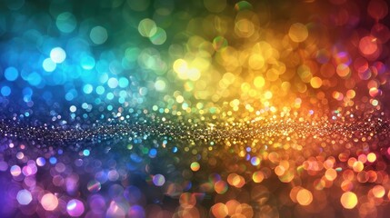 Wall Mural - rainbow of sparkling glittering lights abstract background