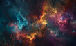 Dazzling night sky blends with a nebula's colors, creating a dreamscape that spans the spectrum of imagination, Generative AI 