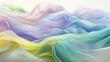 Abstract background with iridescent waves. Flowing layers of translucent pearl. Fluid gradient of blue, purple and yellow. Gradient hills with yellow, green, blue, and purple.