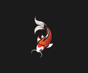koi fish logo illustration