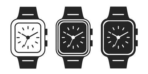 Canvas Print - Watch icon on white background. Vector logo watch illustration.