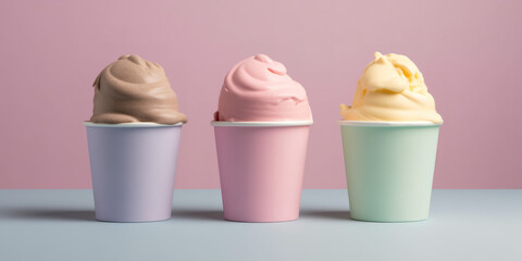 delicious ice cream with pastel colors mockup with copyspace