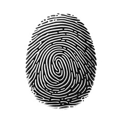 Black Fingerprint on a White Background