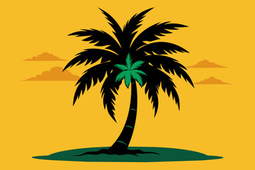 Wall Mural - silhouette-vector-of-coconut-tree.