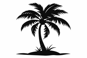 Wall Mural - silhouette-vector-of-coconut-tree.