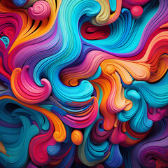 Poster - Abstract patterns of vibrant colors. 