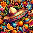 vibrant Mexican folk art of sombrero mexicana