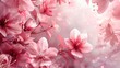 Delicate Pink Floral Frames on Soft Background