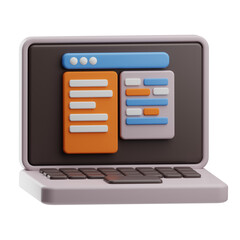 object computer programming software development 3d illustration