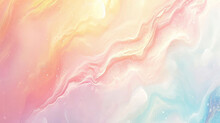 Tranquil pastel banner with swirling colors of pink, orange, blue, resembling soft marbling effect with sparkling particles throughout. For beauty products, gentle backgrounds for wellness or spa