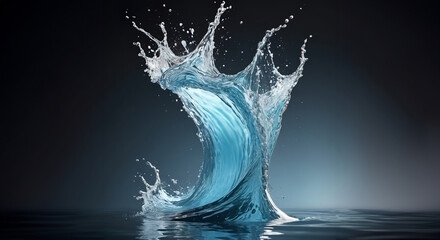 Wall Mural - water splash in water in sea