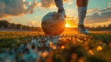 Fototapeta Fototapety sport - soccer player with soccer ball
